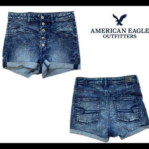 American Eagle outfitters stonewashed denim button fly shorts Sz 6
